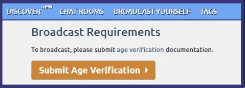 Submit age verification on Chaturbate