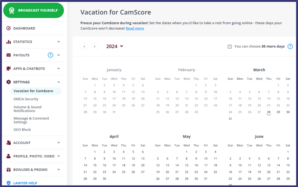 Vacation for CamScore